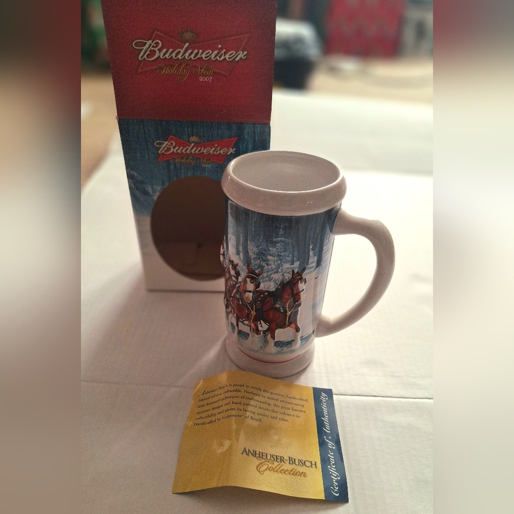 Budweiser Holiday Stein with Box